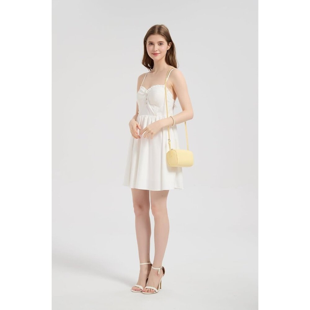 Women Baby Yellow Mini Crossbody  Vegan Leather HoboPurse with Adjustable Strap - Picture 3 of 7